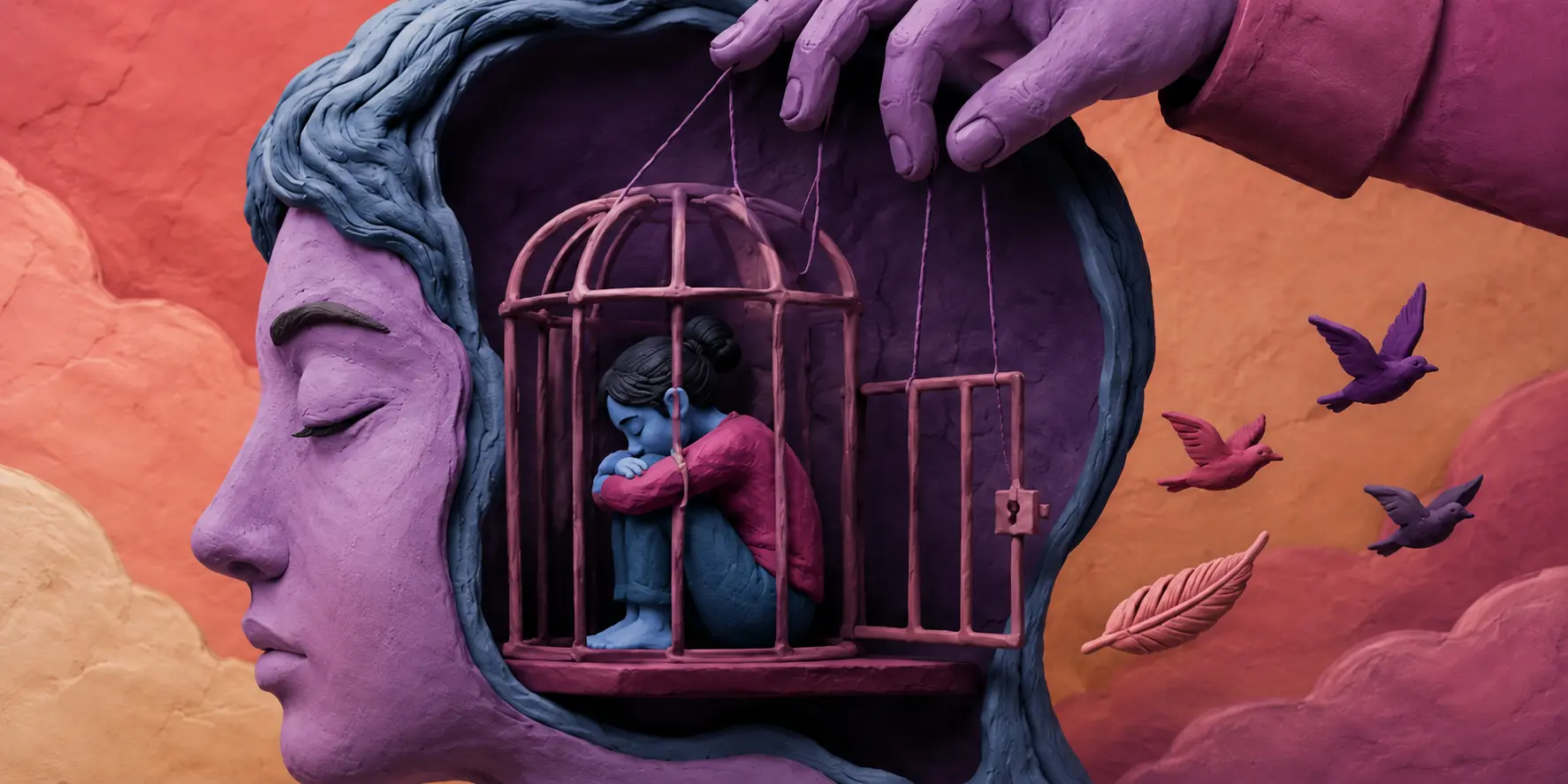 Clay-style illustration for MCA and deprivation of liberty practice support, showing rights-based decision-making, dignity, restriction and human rights in social care practice.