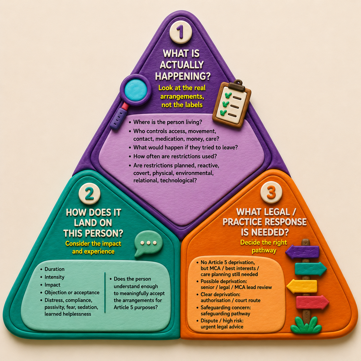 Illustration of practitioners using the AGNI practice triangle for shared case analysis