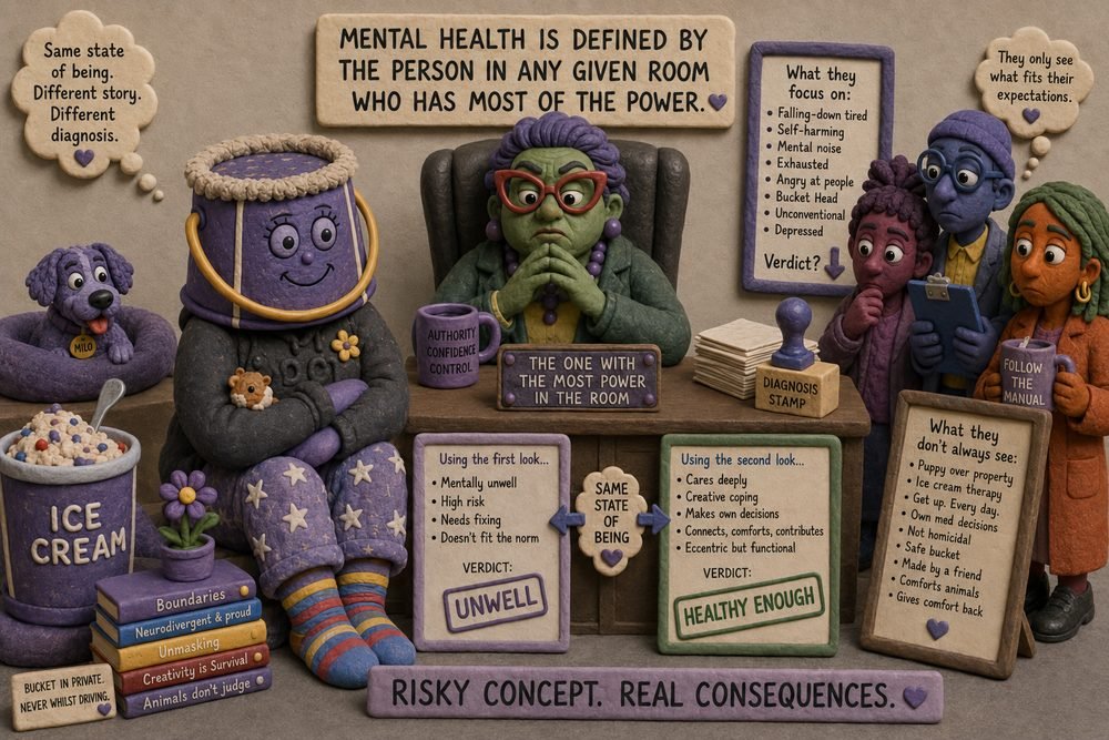 Bucket Head in a scene representing professional power and assessment framing.